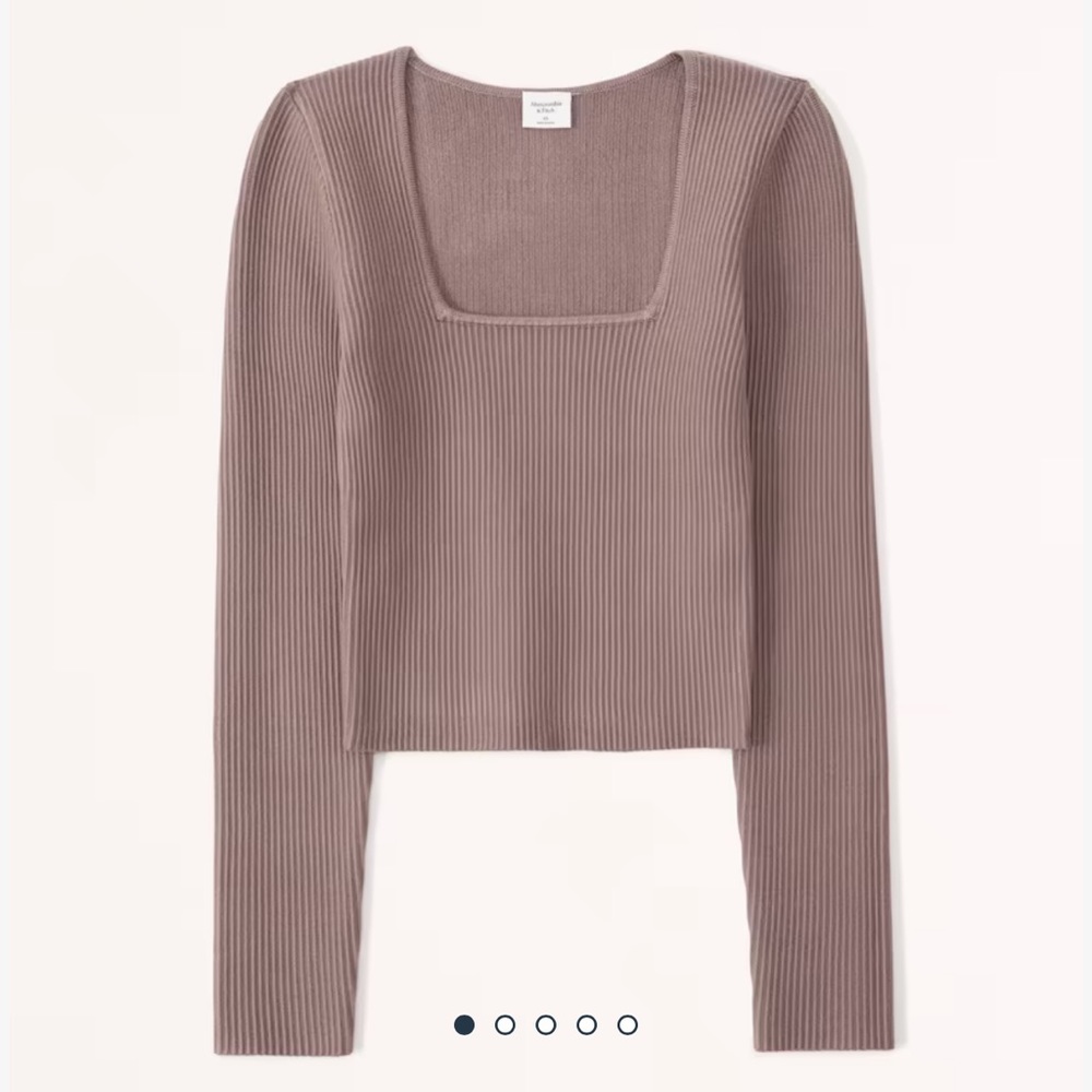 Long Sleeve Ottoman Squareneck Top